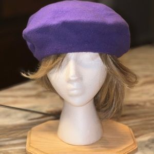 NWT Vintage Importina Royal Purple 100% Wool Beret